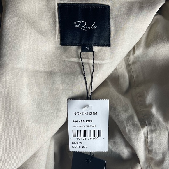 Rails Fulton Camo Print Field Linen Jacket In Watercolor Camo Size Medium - Picture 4 of 8